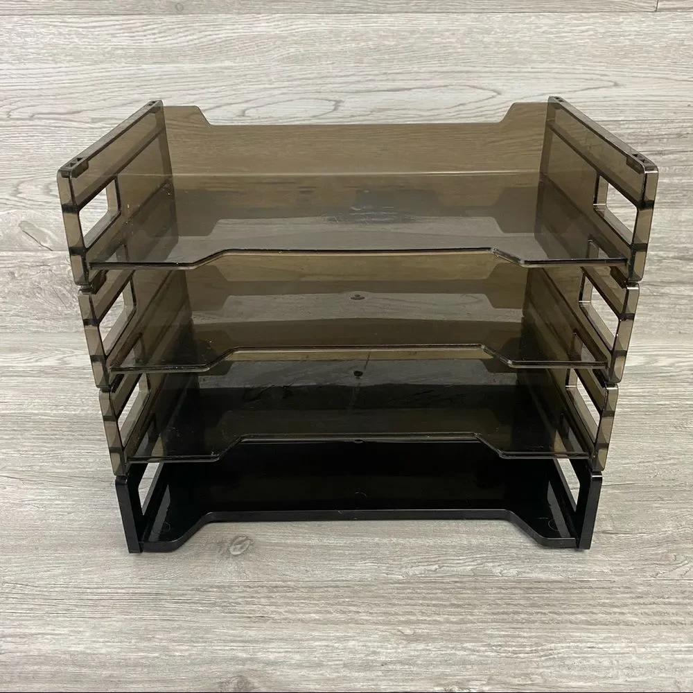 Stackable Black Ombré Letter Organizer Tray